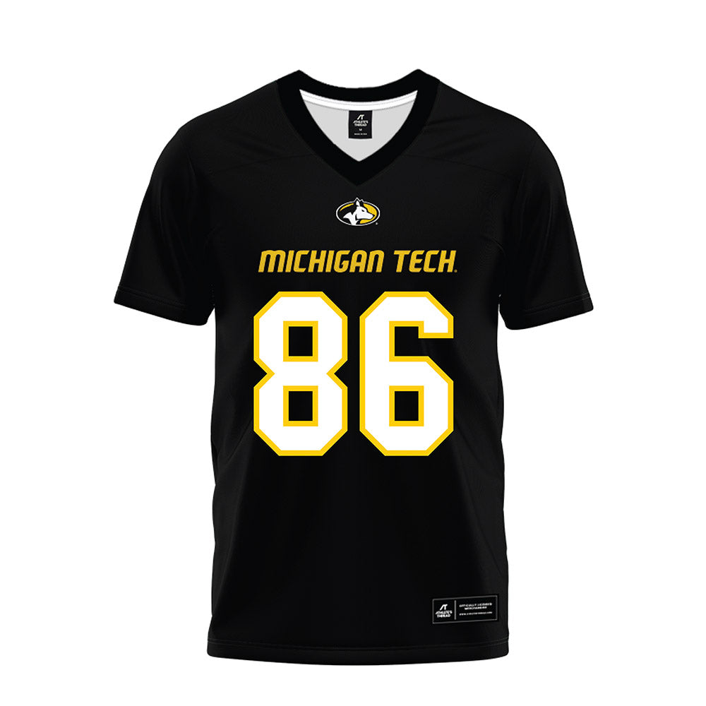 Michigan Tech - NCAA Football : Connor Byram - Black Premium Football Jersey-0