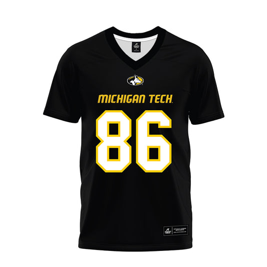 Michigan Tech - NCAA Football : Connor Byram - Black Premium Football Jersey-0