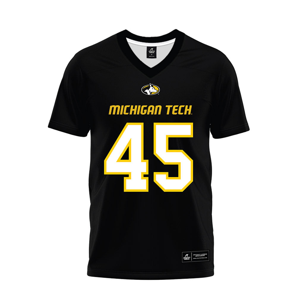 Michigan Tech - NCAA Football : Kyle Gettemy - Black Premium Football Jersey-0