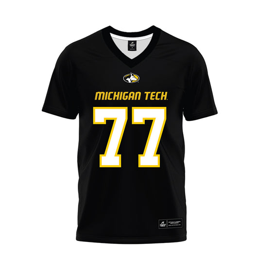 Michigan Tech - NCAA Football : Max Nason - Black Premium Football Jersey