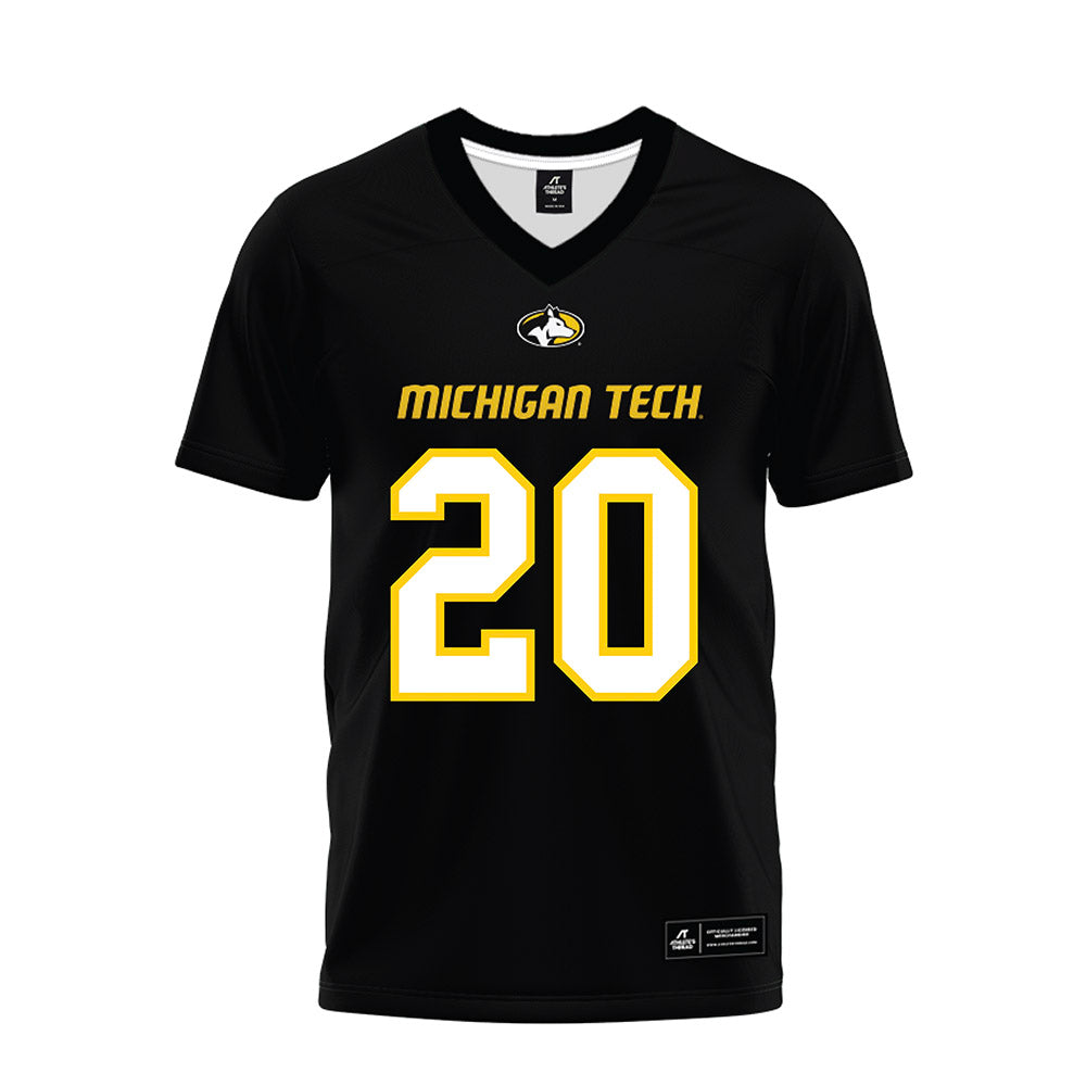 Michigan Tech - NCAA Football : Sam Ahern - Black Premium Football Jersey