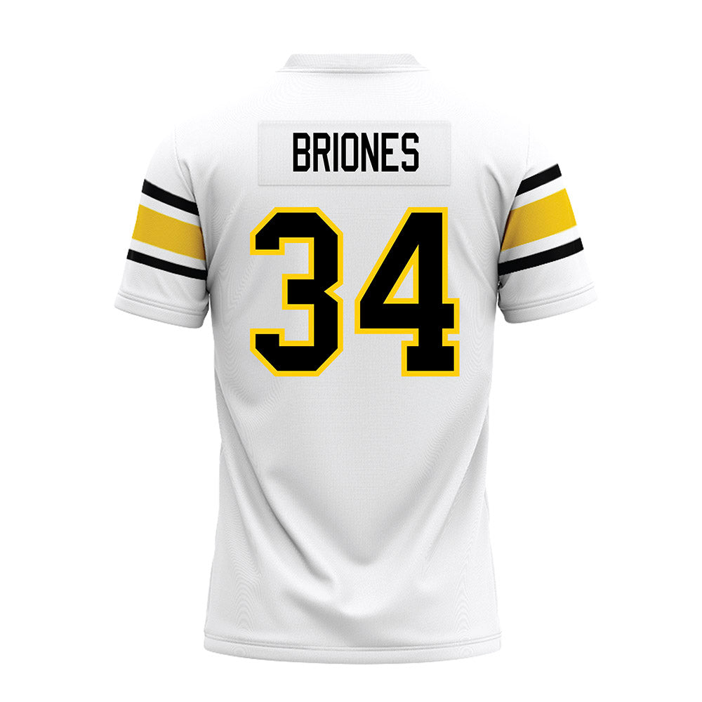 Michigan Tech - NCAA Football : Connor Briones - White Premium Football Jersey-1