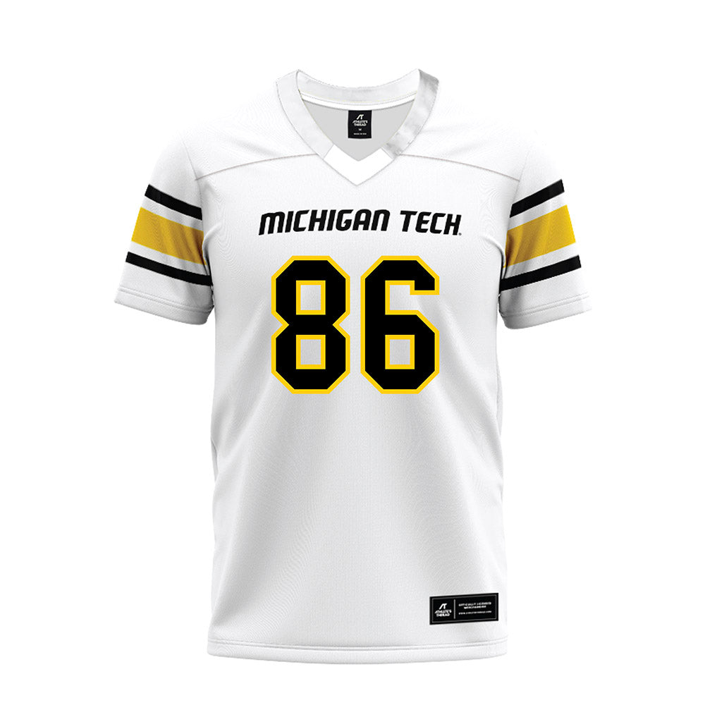 Michigan Tech - NCAA Football : Connor Byram - White Premium Football Jersey-0