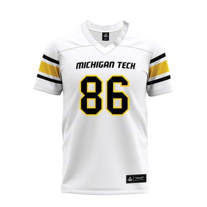 Michigan Tech - NCAA Football : Connor Byram - White Premium Football Jersey-0