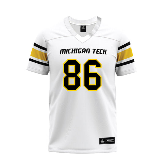 Michigan Tech - NCAA Football : Connor Byram - White Premium Football Jersey-0