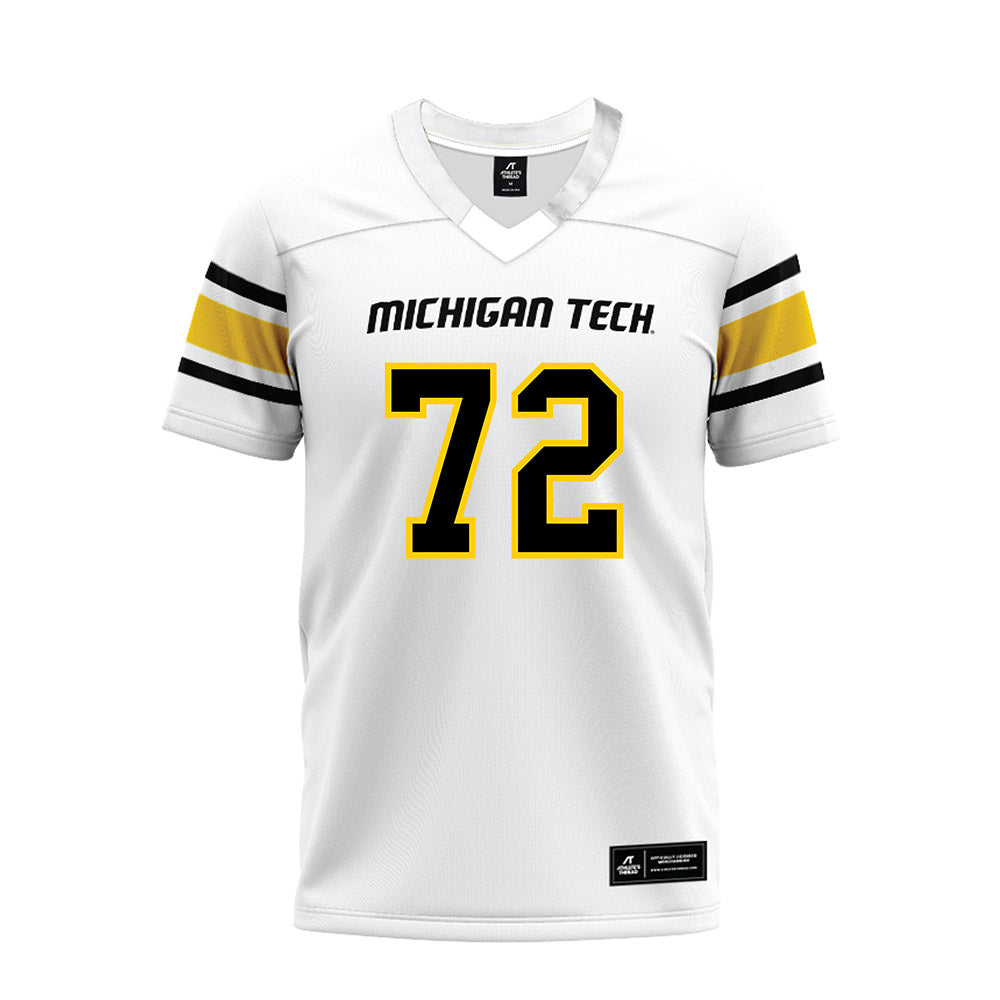 Michigan Tech - NCAA Football : Bryar Inman - White Premium Football Jersey-0