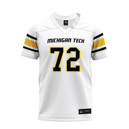 Michigan Tech - NCAA Football : Bryar Inman - White Premium Football Jersey-0