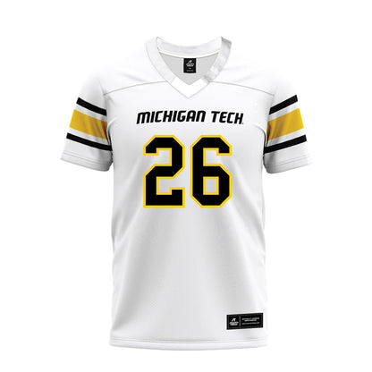 Michigan Tech - NCAA Football : Avery Kucharski - White Premium Football Jersey-0