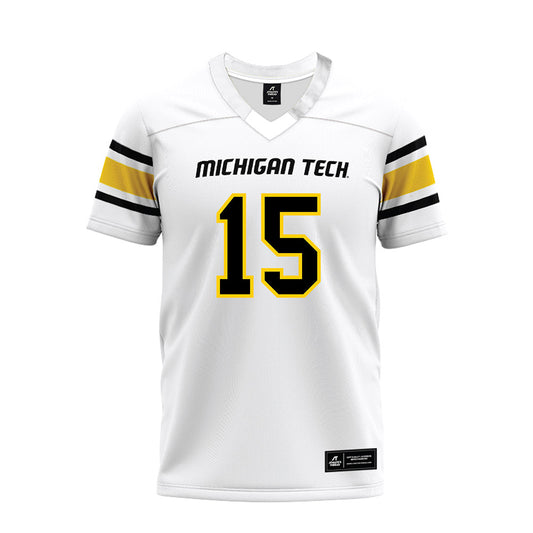 Michigan Tech - NCAA Football : Alex Bueno - White Premium Football Jersey-0