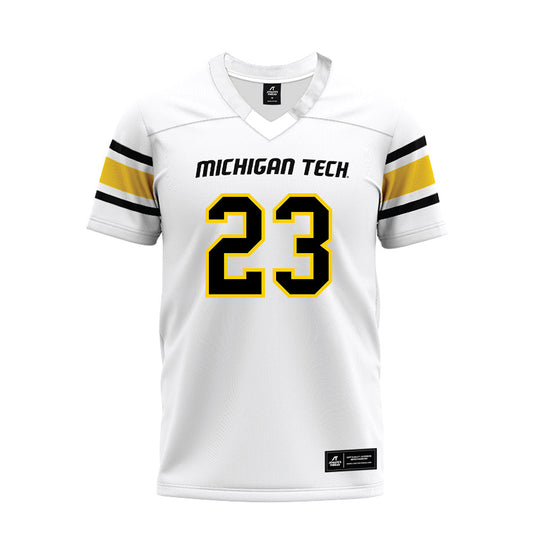 Michigan Tech - NCAA Football : Kolby Hindenach - White Premium Football Jersey