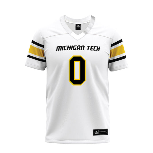 Michigan Tech - NCAA Football : Dashiel Blake - White Premium Football Jersey-0