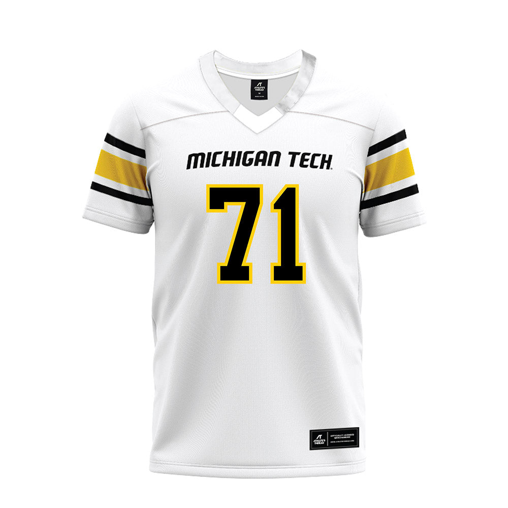 Michigan Tech - NCAA Football : Mason Wolter - White Premium Football Jersey-0