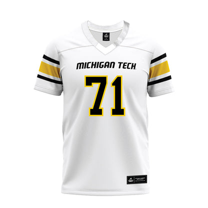 Michigan Tech - NCAA Football : Mason Wolter - White Premium Football Jersey-0
