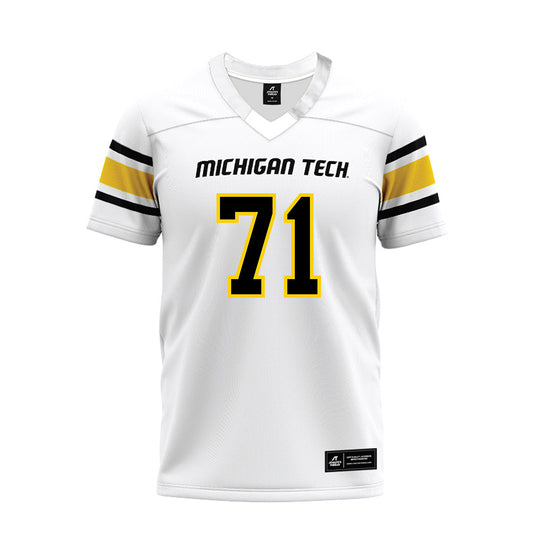 Michigan Tech - NCAA Football : Mason Wolter - White Premium Football Jersey-0