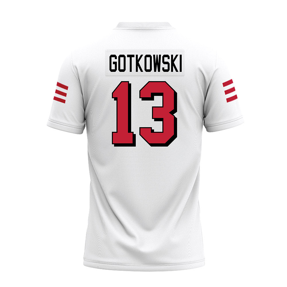 Miami of Ohio - NCAA Football : Thomas Gotkowski - 2024 White Premium Football Jersey-1
