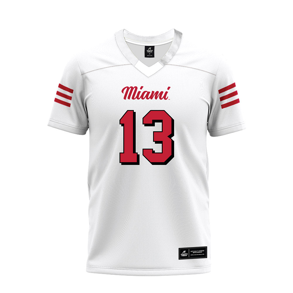 Miami of Ohio - NCAA Football : Thomas Gotkowski - 2024 White Premium Football Jersey-0