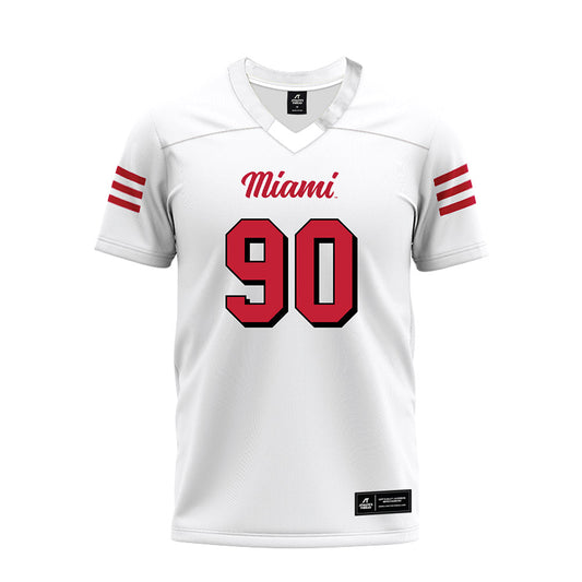 Miami of Ohio - NCAA Football : Donovan Davis - 2024 White Premium Football Jersey-0