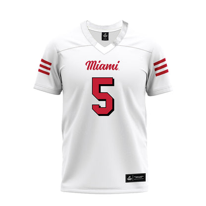 Miami of Ohio - NCAA Football : Luke Evans - 2024 White Premium Football Jersey-0