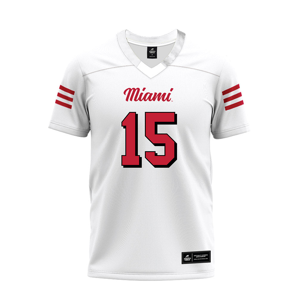 Miami of Ohio - NCAA Football : Harrison Brewster - 2024 White Premium Football Jersey-0