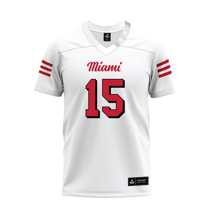 Miami of Ohio - NCAA Football : Harrison Brewster - 2024 White Premium Football Jersey-0