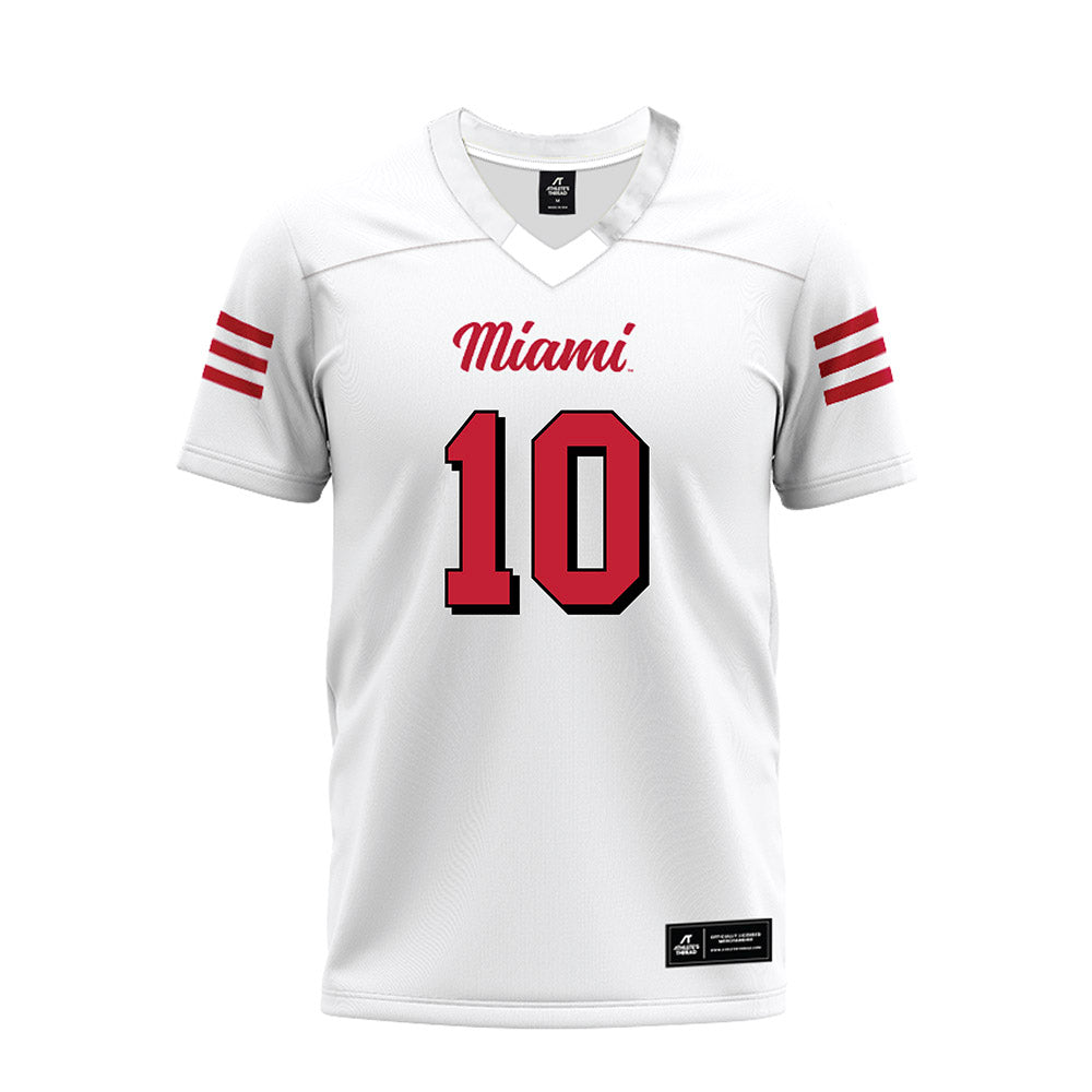 Miami of Ohio - NCAA Football : Jermaine Agee - 2024 White Premium Football Jersey-0