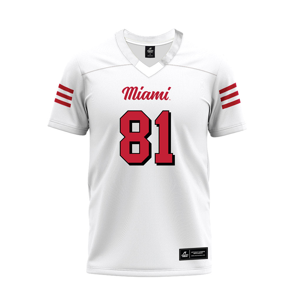 Miami of Ohio - NCAA Football : Brendan Loftus - 2024 White Premium Football Jersey-0