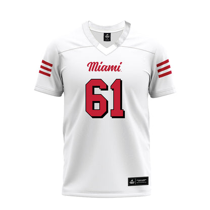 Miami of Ohio - NCAA Football : Andrew Lowry - 2024 White Premium Football Jersey-0