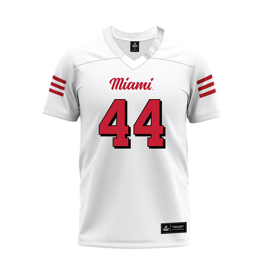 Miami of Ohio - NCAA Football : Grant Leeper - 2024 White Premium Football Jersey-0