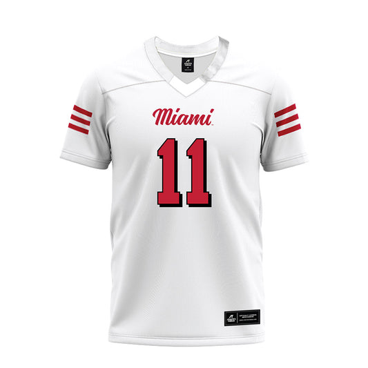 Miami of Ohio - NCAA Football : Noah Ehrlich - 2024 White Premium Football Jersey-0