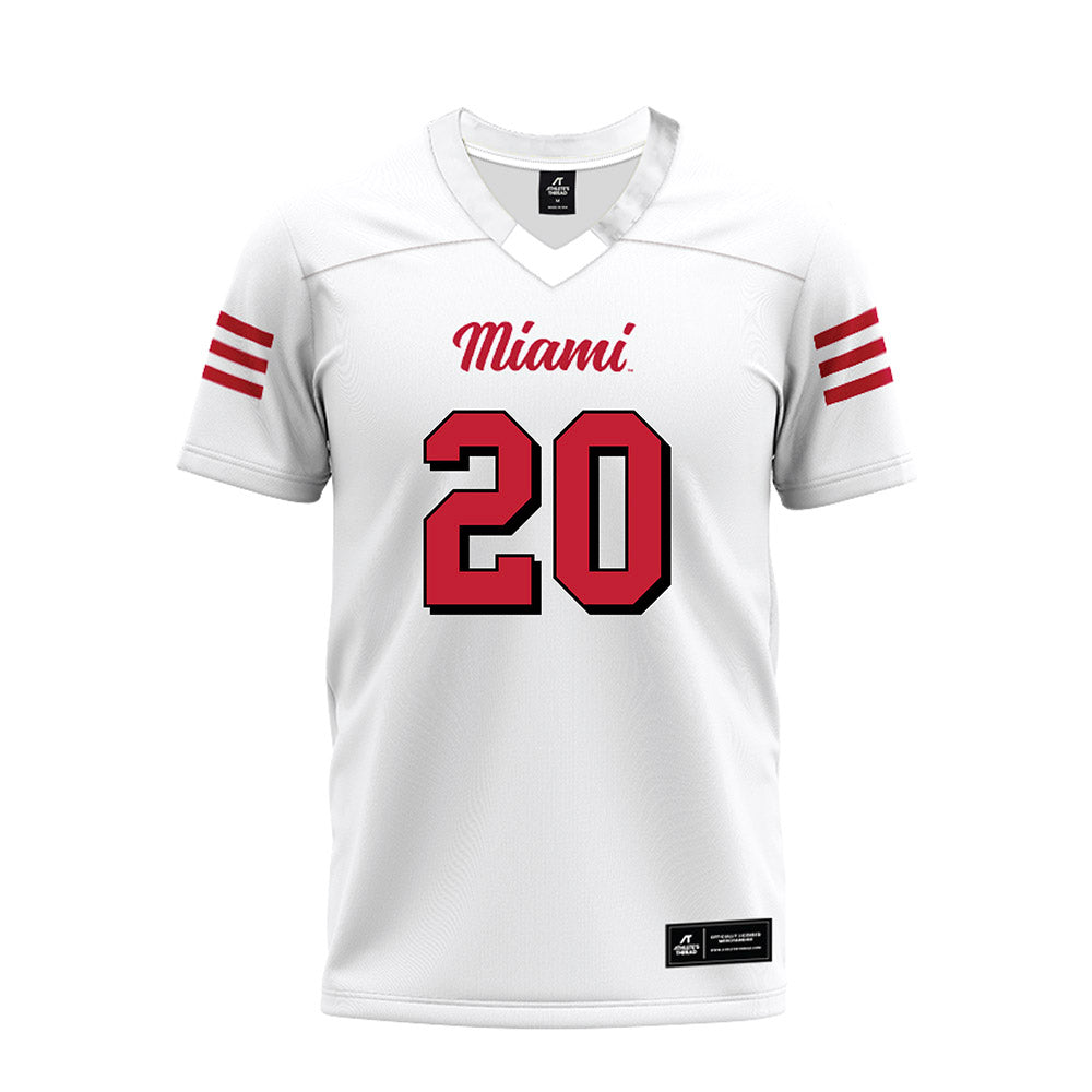 Miami of Ohio - NCAA Football : Ian Tepas - 2024 White Premium Football Jersey-0