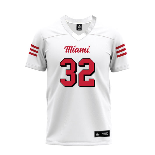 Miami of Ohio - NCAA Football : James Schott - 2024 White Premium Football Jersey-0