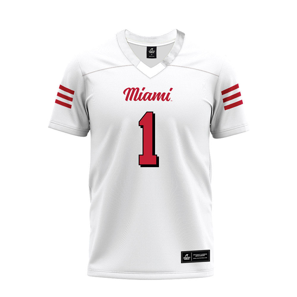 Miami of Ohio - NCAA Football : Dequan Finn - 2024 White Premium Football Jersey-0