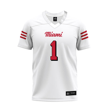 Miami of Ohio - NCAA Football : Dequan Finn - 2024 White Premium Football Jersey-0