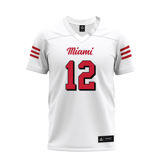 Miami of Ohio - NCAA Football : Corban Hondru - 2024 White Premium Football Jersey-0