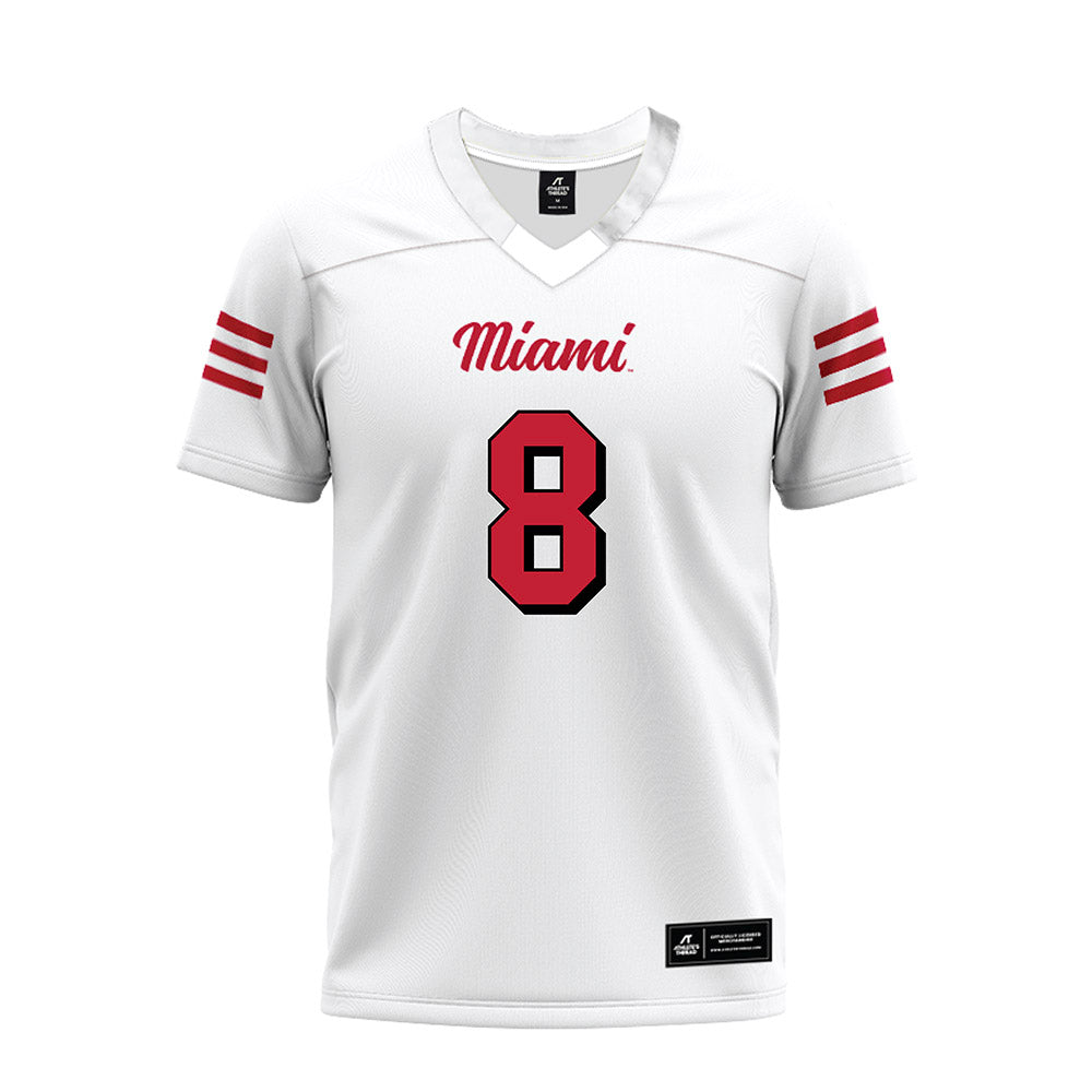 Miami of Ohio - NCAA Football : Kam Perry - 2024 White Premium Football Jersey-0