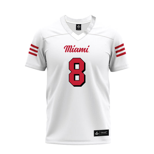 Miami of Ohio - NCAA Football : Kam Perry - 2024 White Premium Football Jersey-0