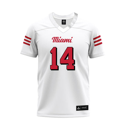 Miami of Ohio - NCAA Football : Khory Moss - 2024 White Premium Football Jersey-0