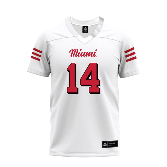 Miami of Ohio - NCAA Football : Khory Moss - 2024 White Premium Football Jersey-0