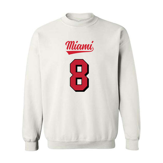 Miami of Ohio - NCAA Football : Koy Beasley - 2024 Replica Shersey Crewneck Sweatshirt-0