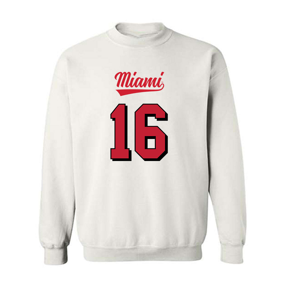 Miami of Ohio - NCAA Football : Christian McKinney - 2024 Replica Shersey Crewneck Sweatshirt-0