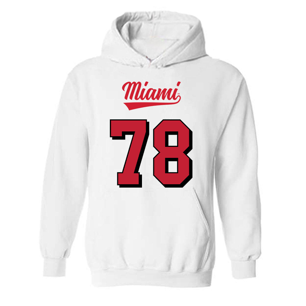 Miami of Ohio - NCAA Football : Drew Terrill - 2024 Replica Shersey Hooded Sweatshirt-0