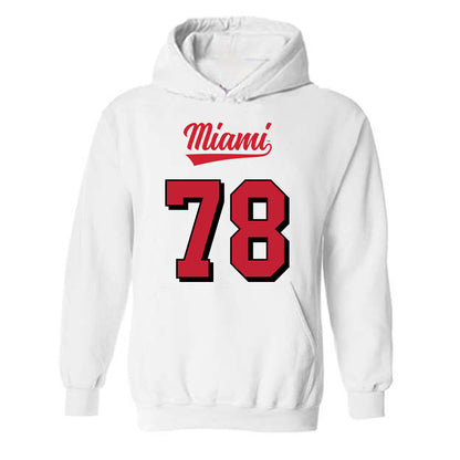 Miami of Ohio - NCAA Football : Drew Terrill - 2024 Replica Shersey Hooded Sweatshirt-0