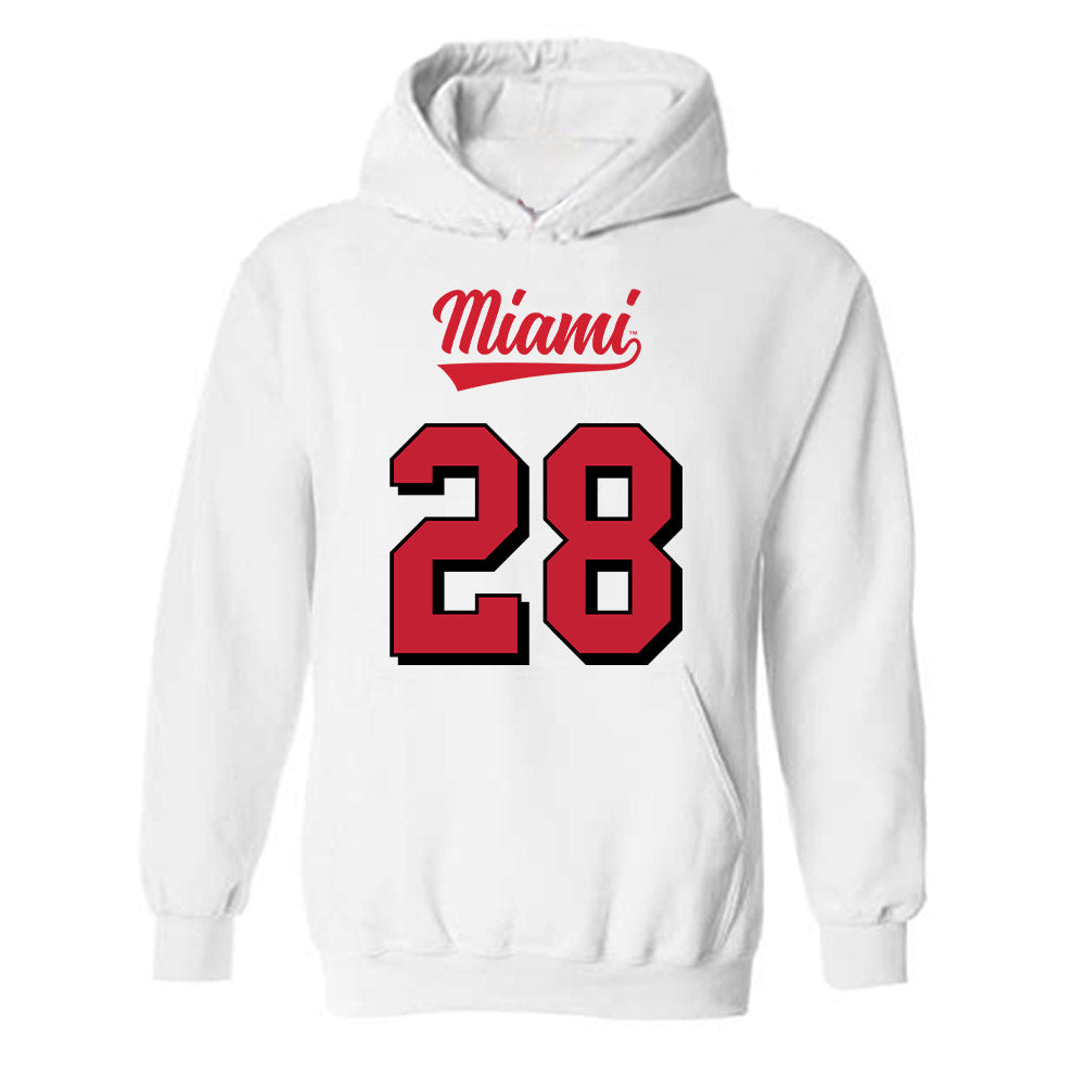 Miami of Ohio - NCAA Football : Andrew Bjorson - 2024 Replica Shersey Hooded Sweatshirt-0