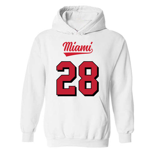 Miami of Ohio - NCAA Football : Andrew Bjorson - 2024 Replica Shersey Hooded Sweatshirt-0