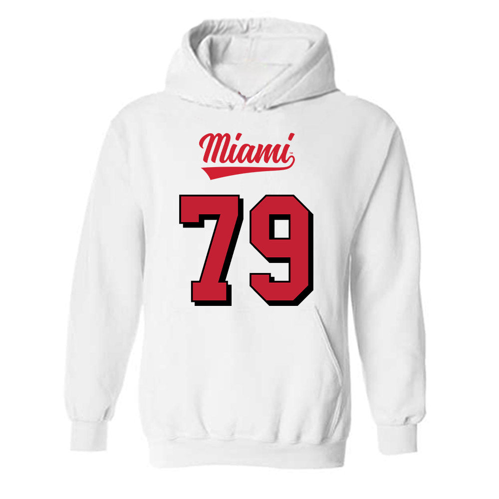 Miami of Ohio - NCAA Football : Jonathan Stangl - 2024 Replica Shersey Hooded Sweatshirt-0