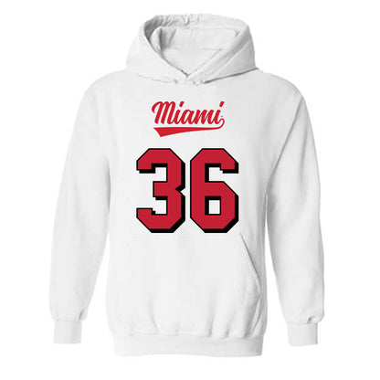 Miami of Ohio - NCAA Football : Carter Holden - 2024 Replica Shersey Hooded Sweatshirt-0