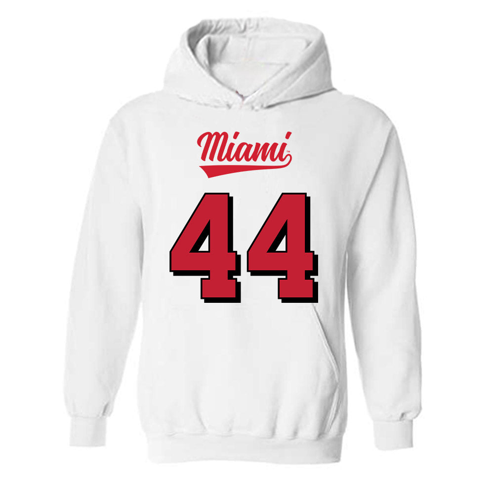 Miami of Ohio - NCAA Football : Grant Leeper - 2024 Replica Shersey Hooded Sweatshirt-0