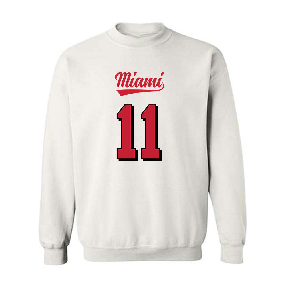 Miami of Ohio - NCAA Football : Noah Ehrlich - 2024 Replica Shersey Crewneck Sweatshirt-0