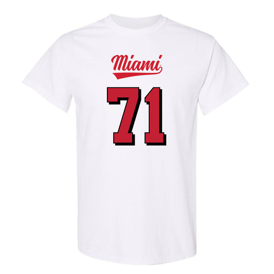 Miami of Ohio - NCAA Football : Lucas Barnes - 2024 Replica Shersey T-Shirt-0