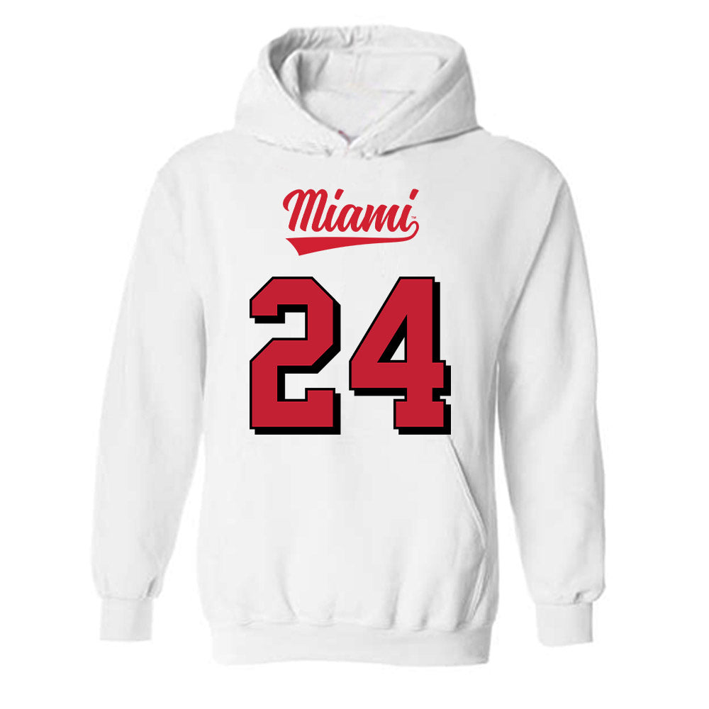 Miami of Ohio - NCAA Football : Mychal Yharbrough - 2024 Replica Shersey Hooded Sweatshirt